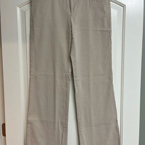 GAP Cream and Tan Striped Pants 8Long